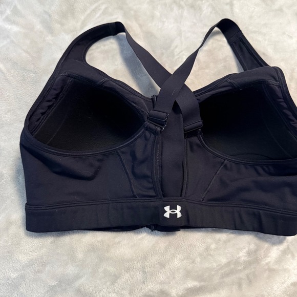 Under Armour Front Zip High Impact Sports Bra Black XL - Picture 5 of 6